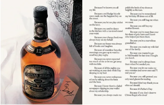 David Abbott's Chivas Regal Father's Day advertisement, 1980